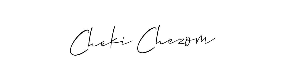 Similarly Allison_Script is the best handwritten signature design. Signature creator online .You can use it as an online autograph creator for name Cheki Chezom. Cheki Chezom signature style 2 images and pictures png