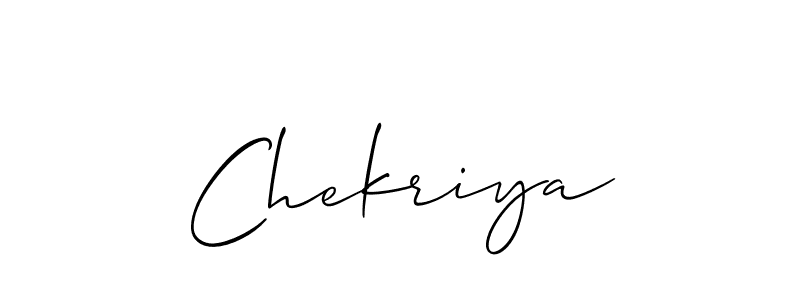 It looks lik you need a new signature style for name Chekriya. Design unique handwritten (Allison_Script) signature with our free signature maker in just a few clicks. Chekriya signature style 2 images and pictures png