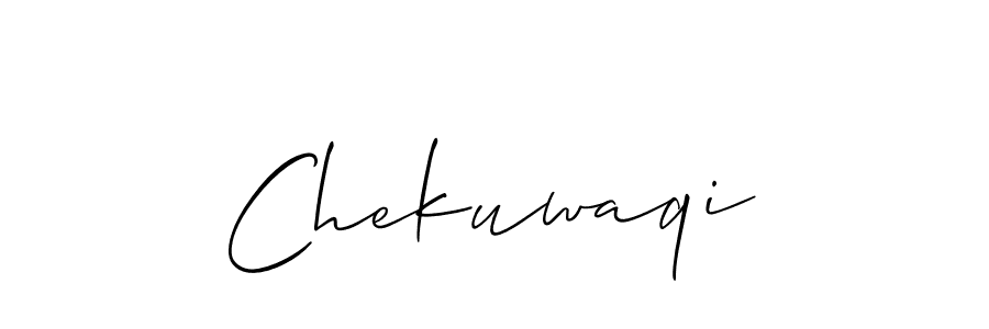 The best way (Allison_Script) to make a short signature is to pick only two or three words in your name. The name Chekuwaqi include a total of six letters. For converting this name. Chekuwaqi signature style 2 images and pictures png