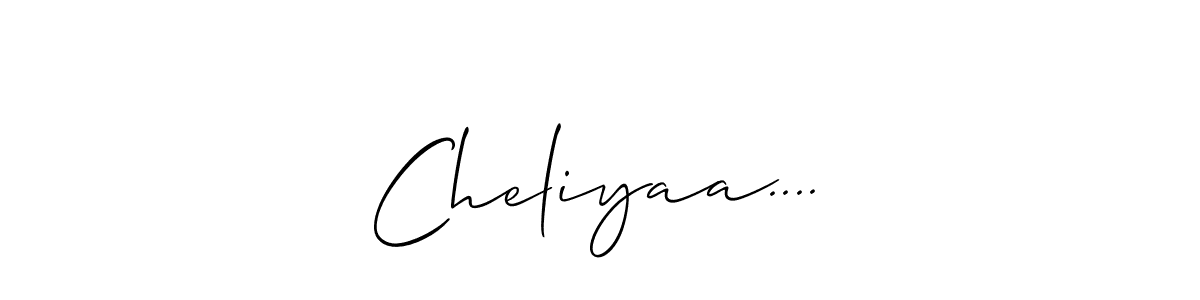 You should practise on your own different ways (Allison_Script) to write your name (Cheliyaa....) in signature. don't let someone else do it for you. Cheliyaa.... signature style 2 images and pictures png