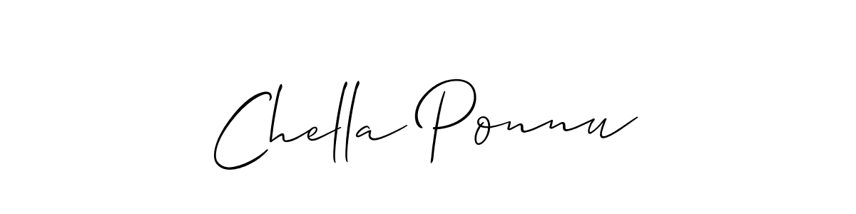 How to Draw Chella Ponnu signature style? Allison_Script is a latest design signature styles for name Chella Ponnu. Chella Ponnu signature style 2 images and pictures png