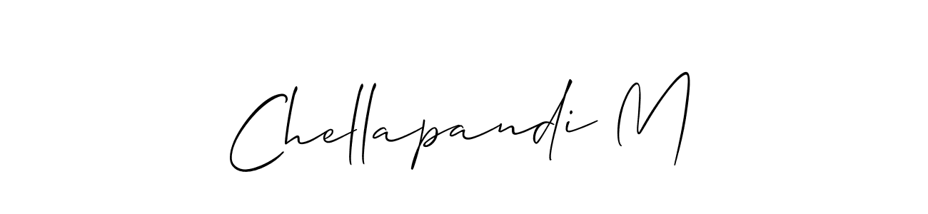 Also we have Chellapandi M name is the best signature style. Create professional handwritten signature collection using Allison_Script autograph style. Chellapandi M signature style 2 images and pictures png