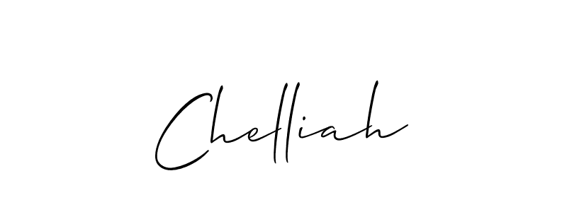 Use a signature maker to create a handwritten signature online. With this signature software, you can design (Allison_Script) your own signature for name Chelliah. Chelliah signature style 2 images and pictures png