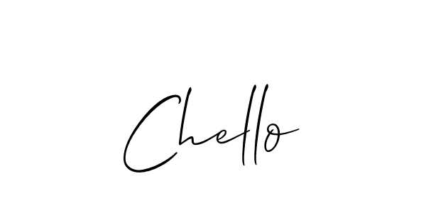 You should practise on your own different ways (Allison_Script) to write your name (Chello) in signature. don't let someone else do it for you. Chello signature style 2 images and pictures png