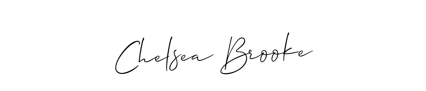 How to make Chelsea Brooke name signature. Use Allison_Script style for creating short signs online. This is the latest handwritten sign. Chelsea Brooke signature style 2 images and pictures png