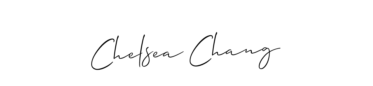 It looks lik you need a new signature style for name Chelsea Chang. Design unique handwritten (Allison_Script) signature with our free signature maker in just a few clicks. Chelsea Chang signature style 2 images and pictures png
