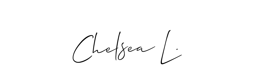 You should practise on your own different ways (Allison_Script) to write your name (Chelsea L.) in signature. don't let someone else do it for you. Chelsea L. signature style 2 images and pictures png