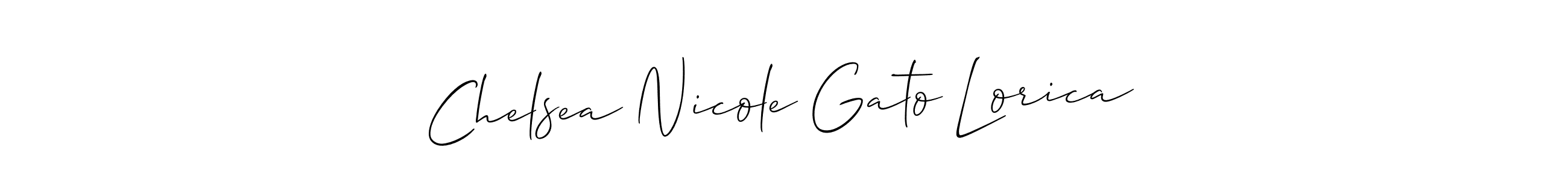 Chelsea Nicole Gato Lorica stylish signature style. Best Handwritten Sign (Allison_Script) for my name. Handwritten Signature Collection Ideas for my name Chelsea Nicole Gato Lorica. Chelsea Nicole Gato Lorica signature style 2 images and pictures png
