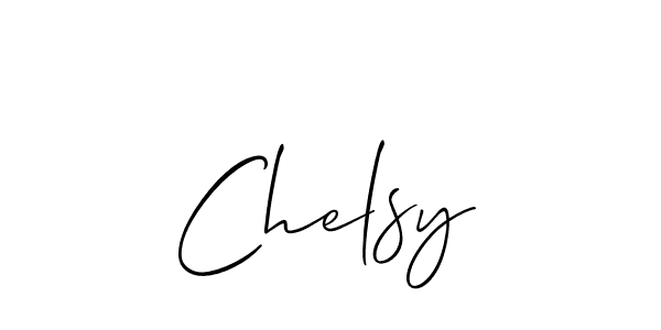 Use a signature maker to create a handwritten signature online. With this signature software, you can design (Allison_Script) your own signature for name Chelsy. Chelsy signature style 2 images and pictures png