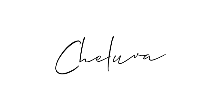 How to make Cheluva signature? Allison_Script is a professional autograph style. Create handwritten signature for Cheluva name. Cheluva signature style 2 images and pictures png