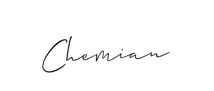 Chemian stylish signature style. Best Handwritten Sign (Allison_Script) for my name. Handwritten Signature Collection Ideas for my name Chemian. Chemian signature style 2 images and pictures png