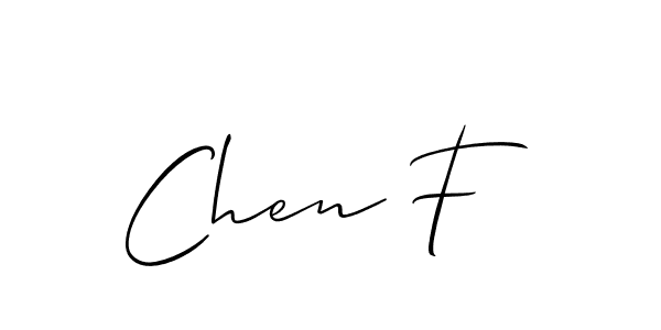 How to make Chen F name signature. Use Allison_Script style for creating short signs online. This is the latest handwritten sign. Chen F signature style 2 images and pictures png