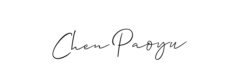 Also You can easily find your signature by using the search form. We will create Chen Paoyu name handwritten signature images for you free of cost using Allison_Script sign style. Chen Paoyu signature style 2 images and pictures png