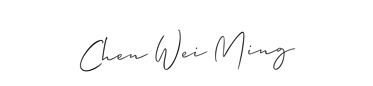 The best way (Allison_Script) to make a short signature is to pick only two or three words in your name. The name Chen Wei Ming include a total of six letters. For converting this name. Chen Wei Ming signature style 2 images and pictures png