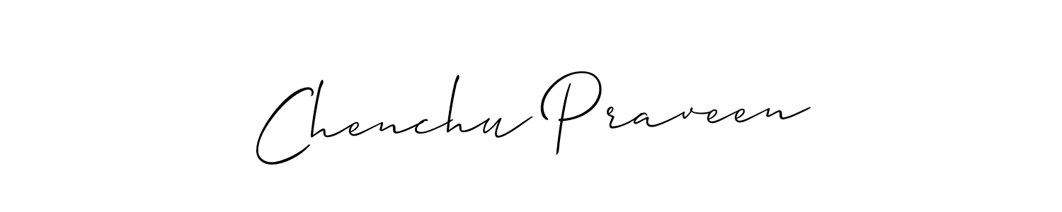 Allison_Script is a professional signature style that is perfect for those who want to add a touch of class to their signature. It is also a great choice for those who want to make their signature more unique. Get Chenchu Praveen name to fancy signature for free. Chenchu Praveen signature style 2 images and pictures png