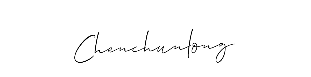 Use a signature maker to create a handwritten signature online. With this signature software, you can design (Allison_Script) your own signature for name Chenchunlong. Chenchunlong signature style 2 images and pictures png