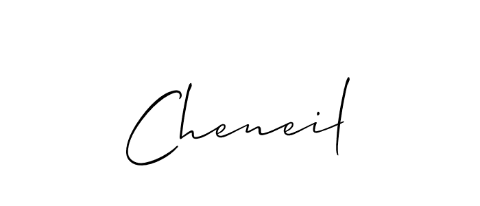 It looks lik you need a new signature style for name Cheneil. Design unique handwritten (Allison_Script) signature with our free signature maker in just a few clicks. Cheneil signature style 2 images and pictures png
