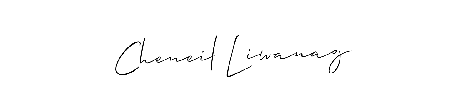 Make a beautiful signature design for name Cheneil Liwanag. With this signature (Allison_Script) style, you can create a handwritten signature for free. Cheneil Liwanag signature style 2 images and pictures png