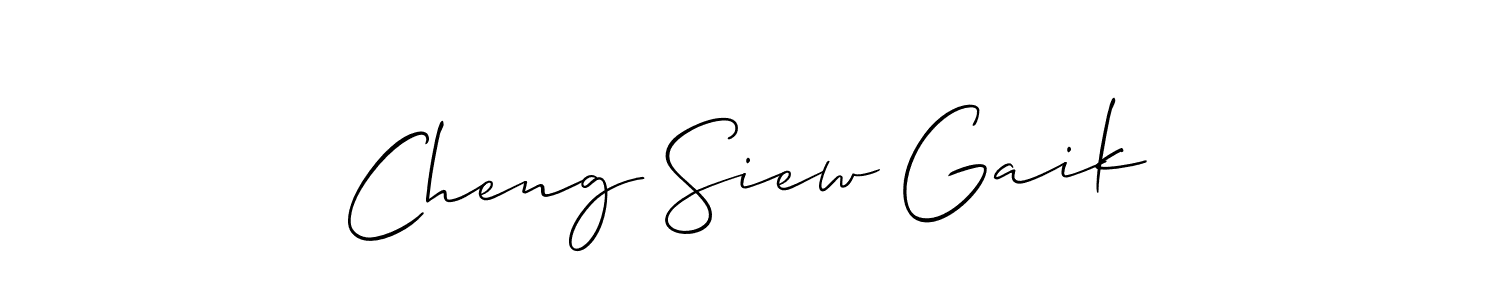 Similarly Allison_Script is the best handwritten signature design. Signature creator online .You can use it as an online autograph creator for name Cheng Siew Gaik. Cheng Siew Gaik signature style 2 images and pictures png