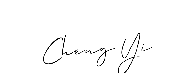 The best way (Allison_Script) to make a short signature is to pick only two or three words in your name. The name Cheng Yi include a total of six letters. For converting this name. Cheng Yi signature style 2 images and pictures png