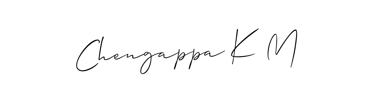 Allison_Script is a professional signature style that is perfect for those who want to add a touch of class to their signature. It is also a great choice for those who want to make their signature more unique. Get Chengappa K M name to fancy signature for free. Chengappa K M signature style 2 images and pictures png