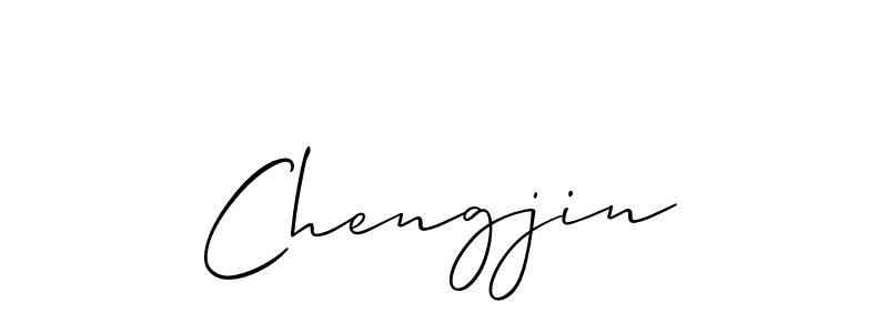 Allison_Script is a professional signature style that is perfect for those who want to add a touch of class to their signature. It is also a great choice for those who want to make their signature more unique. Get Chengjin name to fancy signature for free. Chengjin signature style 2 images and pictures png