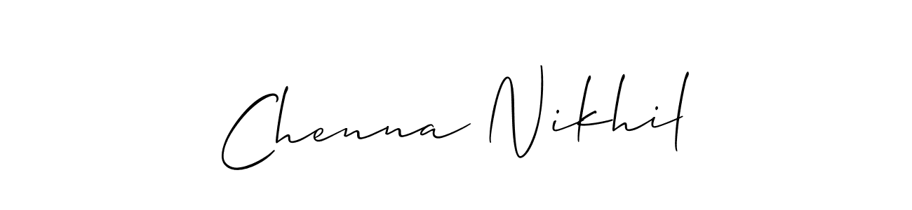 How to Draw Chenna Nikhil signature style? Allison_Script is a latest design signature styles for name Chenna Nikhil. Chenna Nikhil signature style 2 images and pictures png