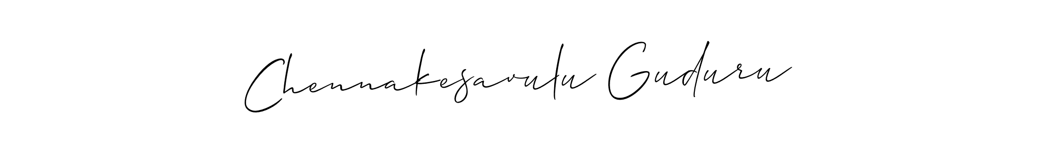 The best way (Allison_Script) to make a short signature is to pick only two or three words in your name. The name Chennakesavulu Guduru include a total of six letters. For converting this name. Chennakesavulu Guduru signature style 2 images and pictures png