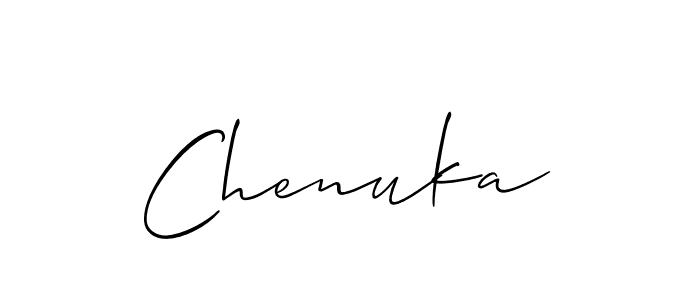 Chenuka stylish signature style. Best Handwritten Sign (Allison_Script) for my name. Handwritten Signature Collection Ideas for my name Chenuka. Chenuka signature style 2 images and pictures png