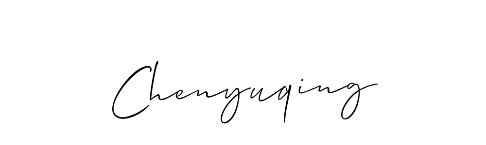 This is the best signature style for the Chenyuqing name. Also you like these signature font (Allison_Script). Mix name signature. Chenyuqing signature style 2 images and pictures png