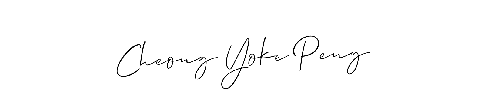 You should practise on your own different ways (Allison_Script) to write your name (Cheong Yoke Peng) in signature. don't let someone else do it for you. Cheong Yoke Peng signature style 2 images and pictures png