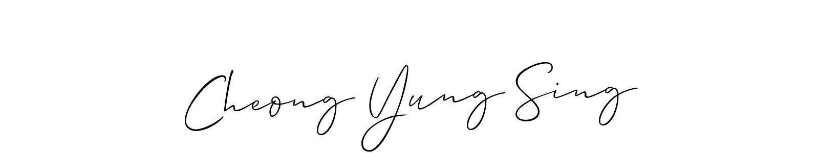 Make a beautiful signature design for name Cheong Yung Sing. With this signature (Allison_Script) style, you can create a handwritten signature for free. Cheong Yung Sing signature style 2 images and pictures png