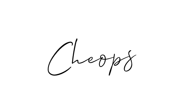 Design your own signature with our free online signature maker. With this signature software, you can create a handwritten (Allison_Script) signature for name Cheops. Cheops signature style 2 images and pictures png