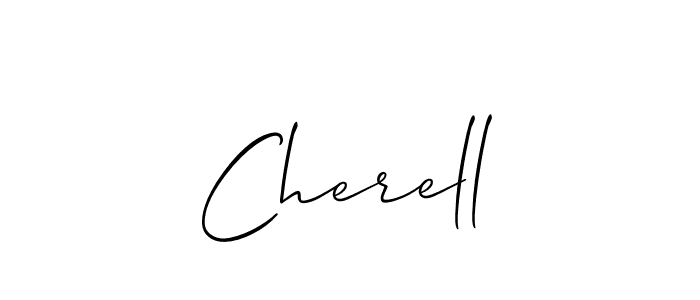 Use a signature maker to create a handwritten signature online. With this signature software, you can design (Allison_Script) your own signature for name Cherell. Cherell signature style 2 images and pictures png