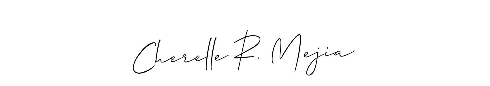 Also You can easily find your signature by using the search form. We will create Cherelle R. Mejia name handwritten signature images for you free of cost using Allison_Script sign style. Cherelle R. Mejia signature style 2 images and pictures png