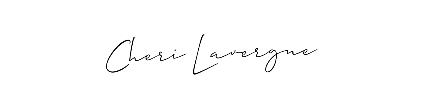 The best way (Allison_Script) to make a short signature is to pick only two or three words in your name. The name Cheri Lavergne include a total of six letters. For converting this name. Cheri Lavergne signature style 2 images and pictures png