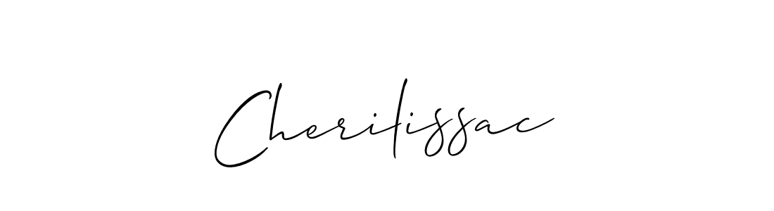 You should practise on your own different ways (Allison_Script) to write your name (Cherilissac) in signature. don't let someone else do it for you. Cherilissac signature style 2 images and pictures png