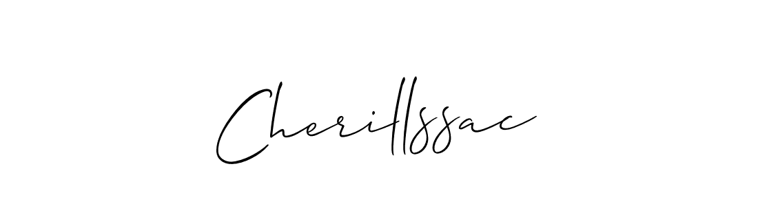 The best way (Allison_Script) to make a short signature is to pick only two or three words in your name. The name Cherillssac include a total of six letters. For converting this name. Cherillssac signature style 2 images and pictures png