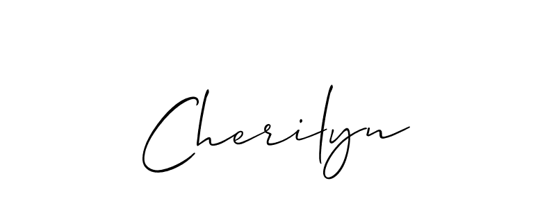 The best way (Allison_Script) to make a short signature is to pick only two or three words in your name. The name Cherilyn include a total of six letters. For converting this name. Cherilyn signature style 2 images and pictures png