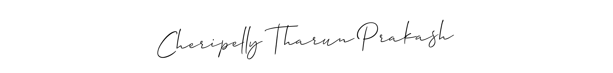 Create a beautiful signature design for name Cheripelly Tharun Prakash. With this signature (Allison_Script) fonts, you can make a handwritten signature for free. Cheripelly Tharun Prakash signature style 2 images and pictures png