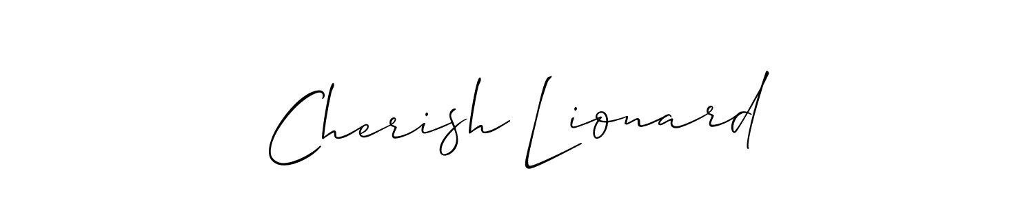 You should practise on your own different ways (Allison_Script) to write your name (Cherish Lionard) in signature. don't let someone else do it for you. Cherish Lionard signature style 2 images and pictures png