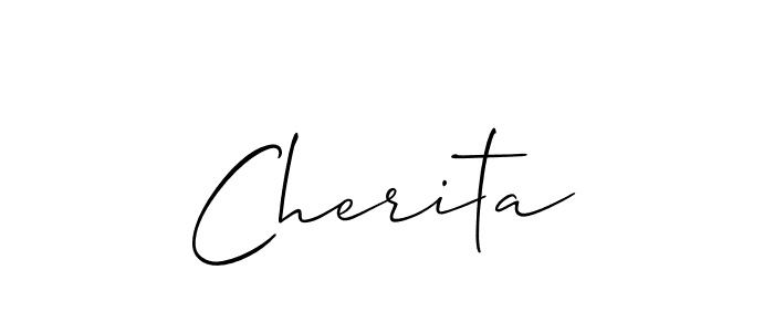 Use a signature maker to create a handwritten signature online. With this signature software, you can design (Allison_Script) your own signature for name Cherita. Cherita signature style 2 images and pictures png