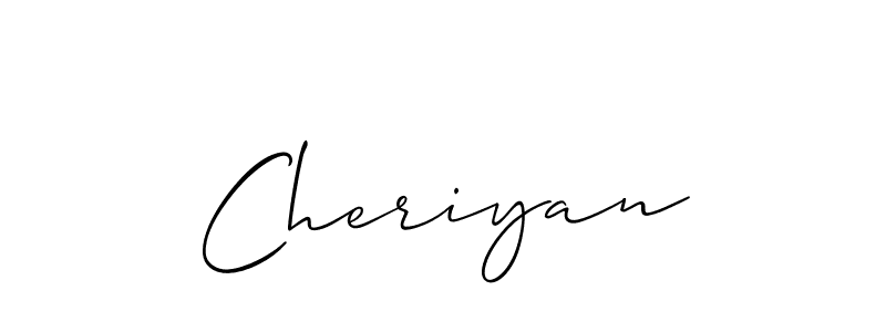 if you are searching for the best signature style for your name Cheriyan. so please give up your signature search. here we have designed multiple signature styles  using Allison_Script. Cheriyan signature style 2 images and pictures png