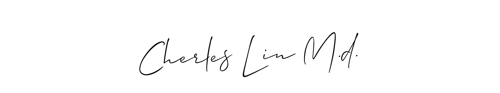 Make a beautiful signature design for name Cherles Lin M.d.. With this signature (Allison_Script) style, you can create a handwritten signature for free. Cherles Lin M.d. signature style 2 images and pictures png