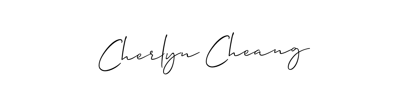 How to make Cherlyn Cheang name signature. Use Allison_Script style for creating short signs online. This is the latest handwritten sign. Cherlyn Cheang signature style 2 images and pictures png