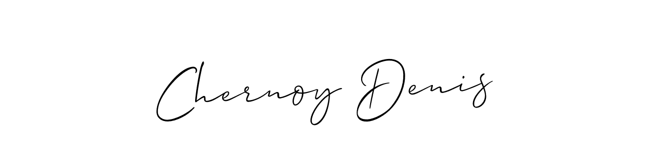You should practise on your own different ways (Allison_Script) to write your name (Chernoy Denis) in signature. don't let someone else do it for you. Chernoy Denis signature style 2 images and pictures png