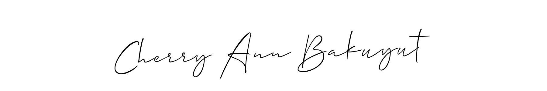 Design your own signature with our free online signature maker. With this signature software, you can create a handwritten (Allison_Script) signature for name Cherry Ann Bakuyut. Cherry Ann Bakuyut signature style 2 images and pictures png