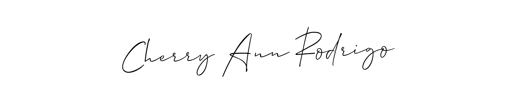 Similarly Allison_Script is the best handwritten signature design. Signature creator online .You can use it as an online autograph creator for name Cherry Ann Rodrigo. Cherry Ann Rodrigo signature style 2 images and pictures png