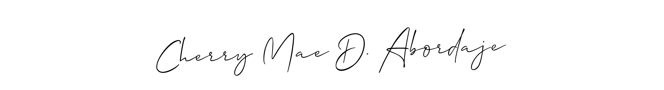 Use a signature maker to create a handwritten signature online. With this signature software, you can design (Allison_Script) your own signature for name Cherry Mae D. Abordaje. Cherry Mae D. Abordaje signature style 2 images and pictures png