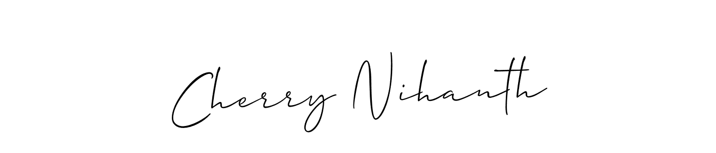 Allison_Script is a professional signature style that is perfect for those who want to add a touch of class to their signature. It is also a great choice for those who want to make their signature more unique. Get Cherry Nihanth name to fancy signature for free. Cherry Nihanth signature style 2 images and pictures png